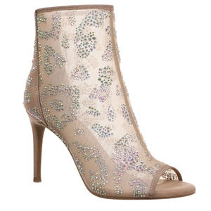 Thalia Sodi Women's Shay Embellished Stiletto Heel Shooties Beige Size 10.5